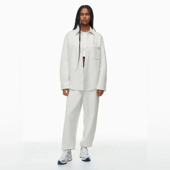 Aritzia Sweatfleece Cozy Fleece Boyfriend Shirt | Size  XS Brown - Picture 5 of 13